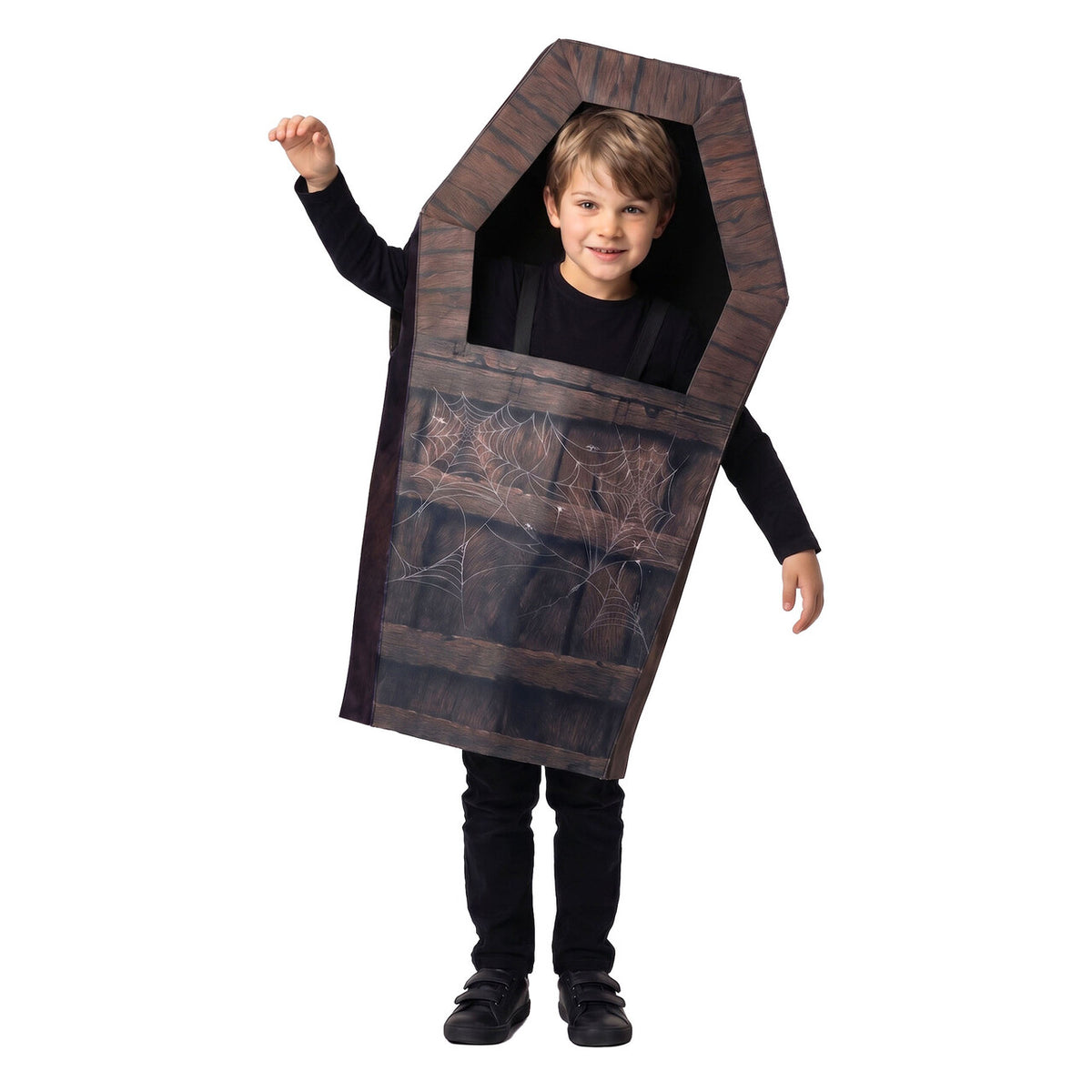Op deze afbeelding zie je een Kostuums, van het merk Wilbers. Doodskist Kostuum Kind