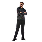 Op deze afbeelding zie je een Kostuums, van het merk Wilbers. Disco Bal Blouse Zwart Man