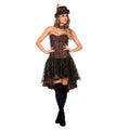 Hoog-Laag Rok Steampunk Bruin Vrouw