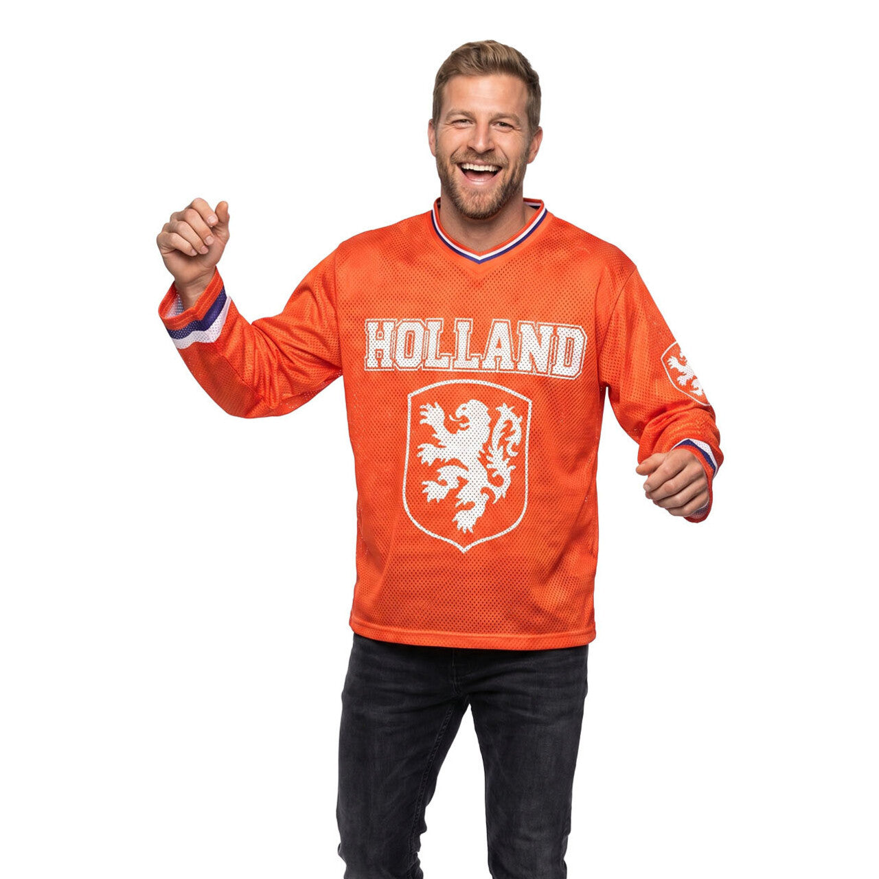 Op deze afbeelding zie je een Kostuums, van het merk Wilbers. De Leeuw Van Holland IJshockeyshirt (Oversized)