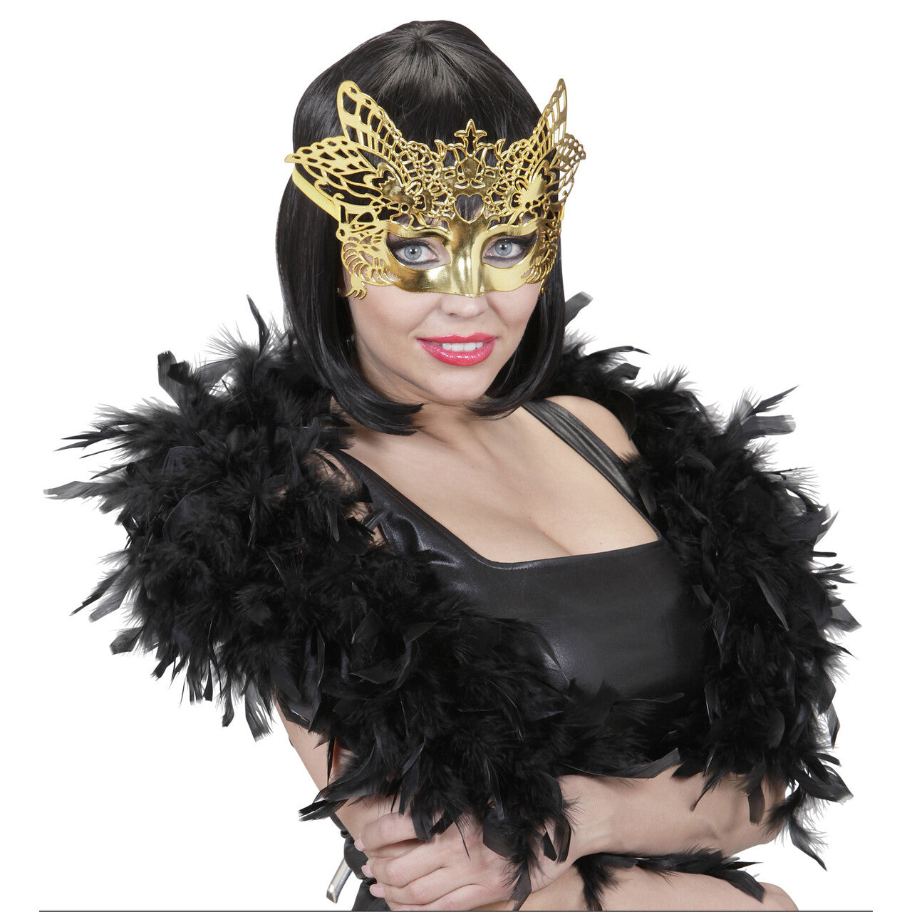 Op deze afbeelding zie je een Accessoires, van het merk Widmann. Venetie Masker Goud