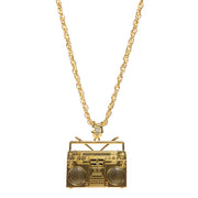 Op deze afbeelding zie je een Accessoires, van het merk Wilbers. Gouden Beats Radio Ketting