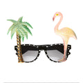 Bril Tropisch Flamingo En Palmboom