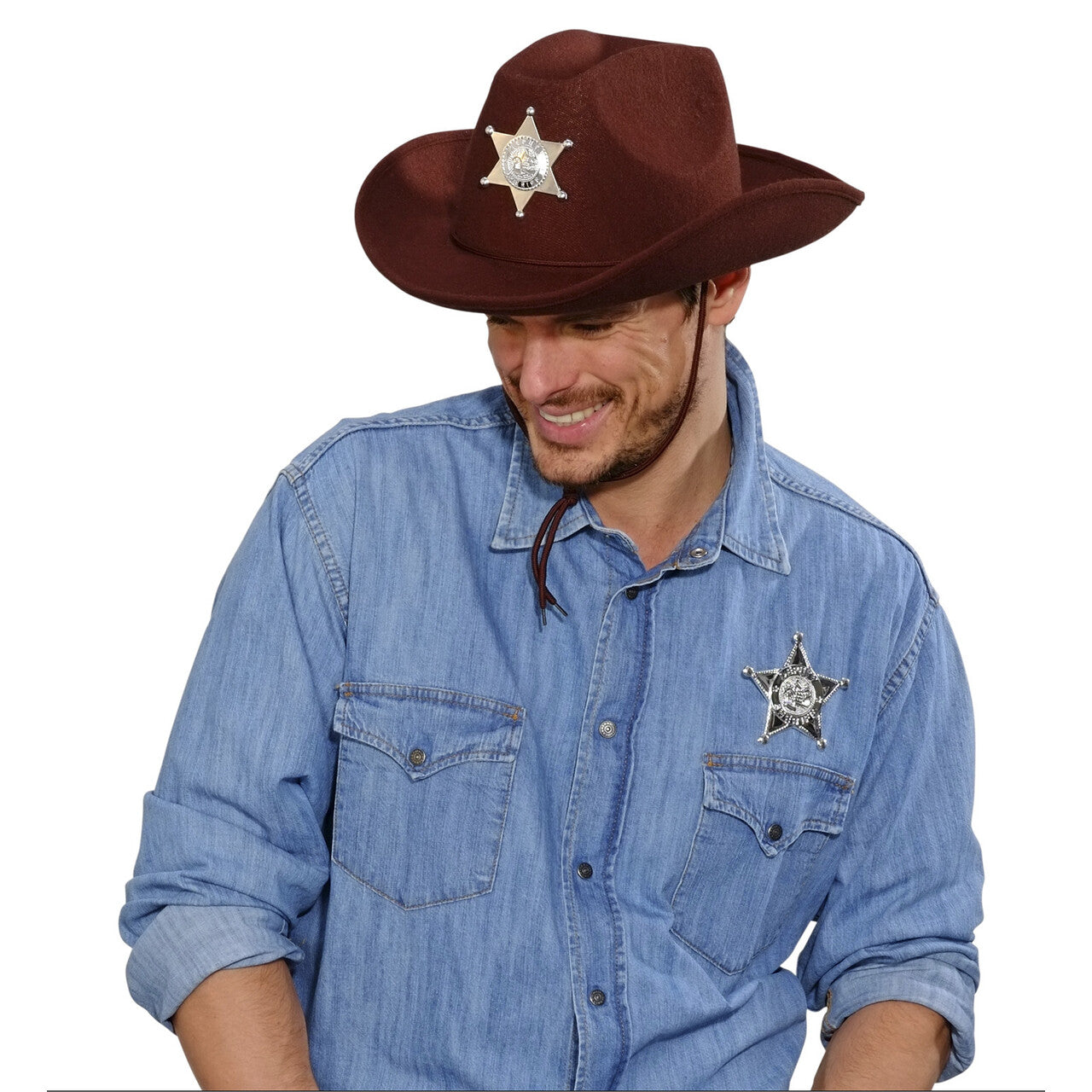 Op deze afbeelding zie je een Accessoires, van het merk Widmann. Sheriff Ster Zilver