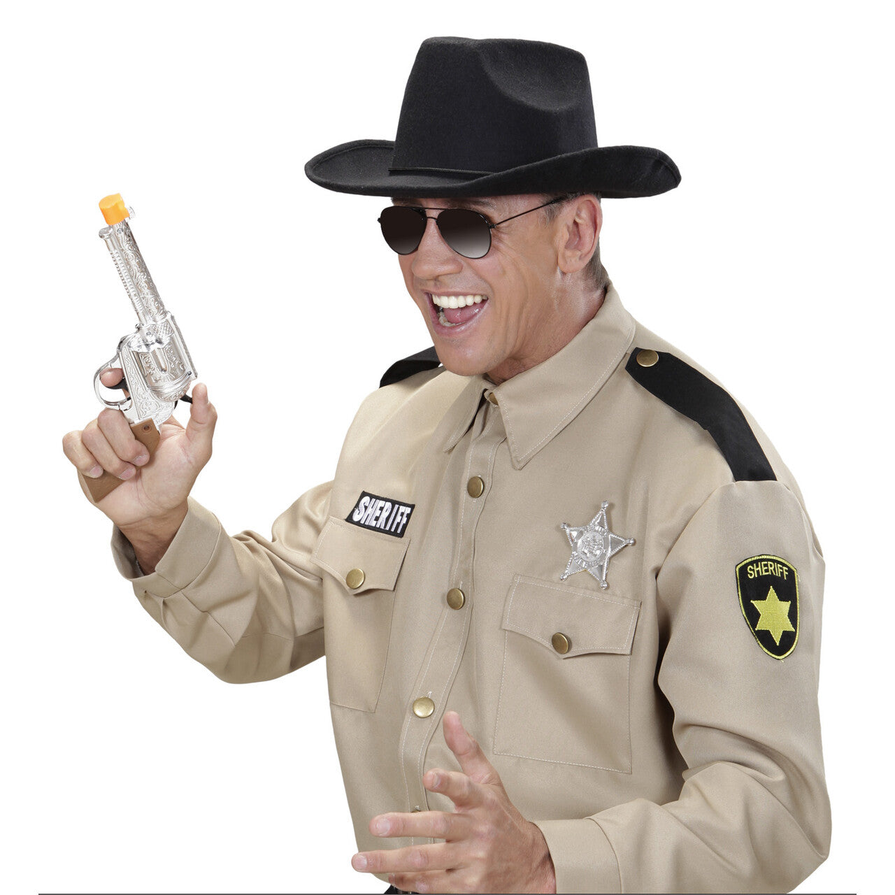 Op deze afbeelding zie je een Accessoires, van het merk Widmann. Sheriff Ster Zilver