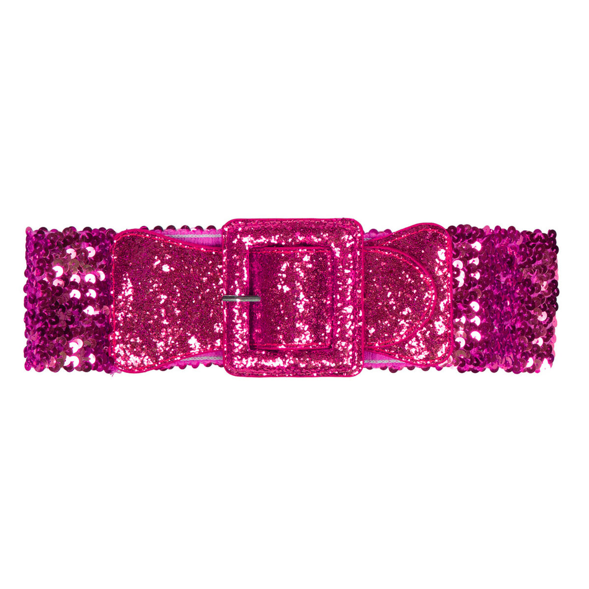 Op deze afbeelding zie je een Accessoires, van het merk Wilbers. Rekbare Pailletten Riem Roze
