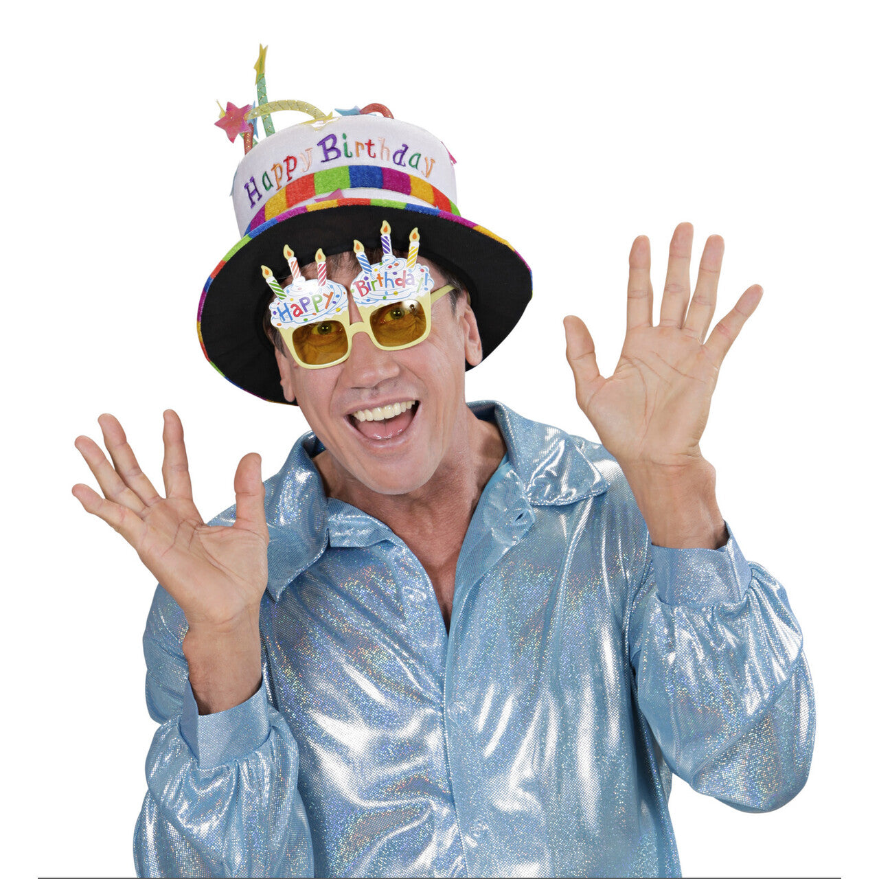 Op deze afbeelding zie je een Accessoires, van het merk Widmann. Bril Happy Birthday Taart Met Kaarsjes
