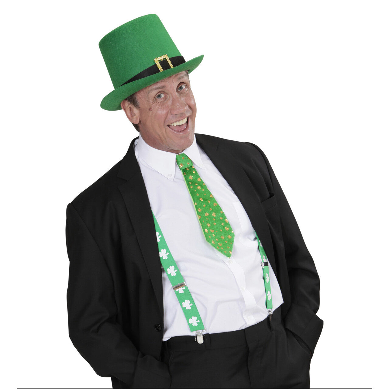 Op deze afbeelding zie je een Accessoires, van het merk Widmann. Hoge Hoed St. Patricks Day