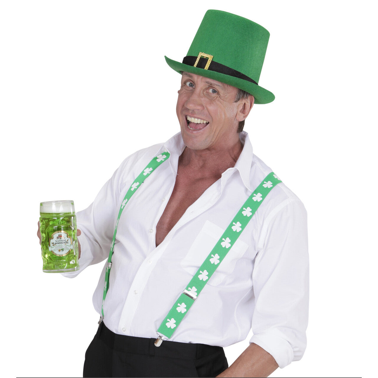 Op deze afbeelding zie je een Accessoires, van het merk Widmann. Hoge Hoed St. Patricks Day