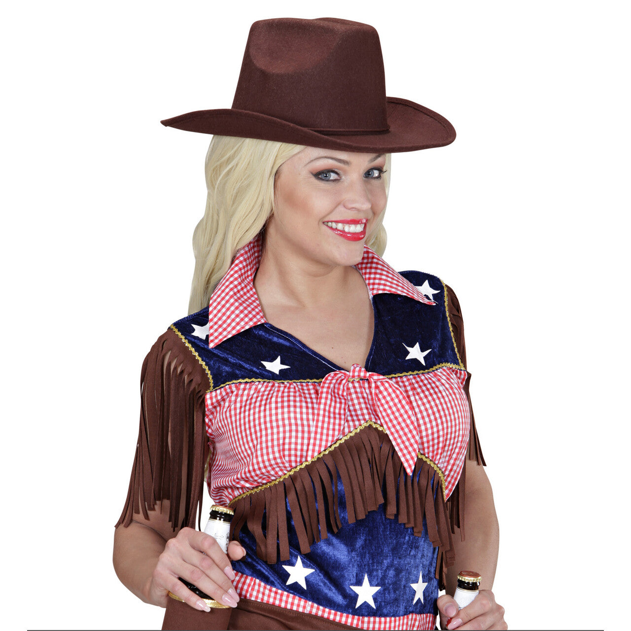 Op deze afbeelding zie je een Accessoires, van het merk Widmann. Cowboyhoed Bruin