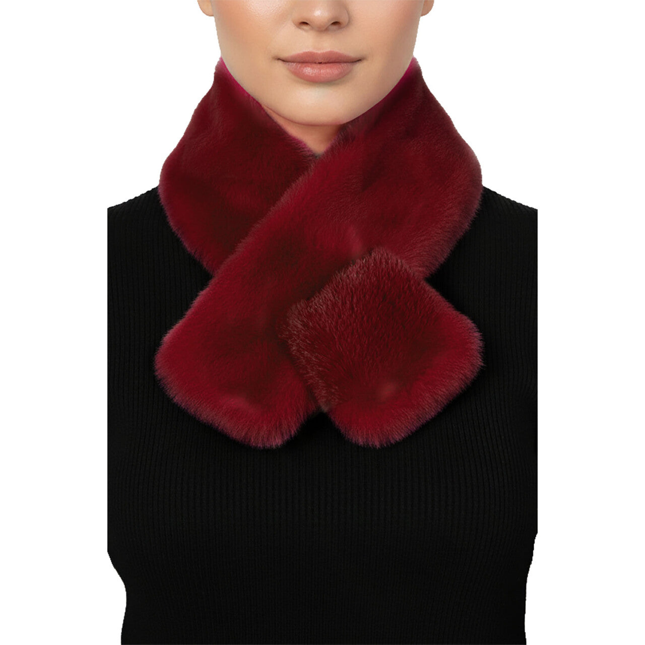 Op deze afbeelding zie je een Accessoires, van het merk Wilbers. Sjaal Bont Bordeauxrood