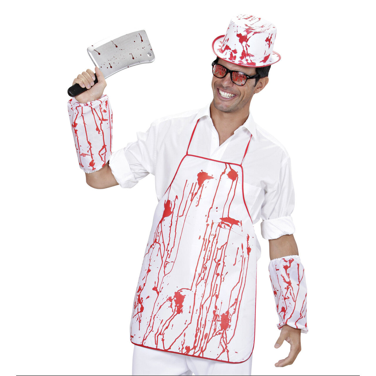 Op deze afbeelding zie je een Accessoires, van het merk Widmann. Bloederige Slager Schort En Mouwstukken