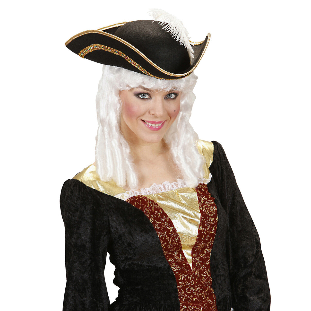 Op deze afbeelding zie je een Accessoires, van het merk Widmann. Traditionele Steek Hoed Met Veren
