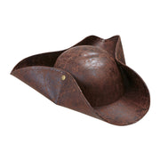Op deze afbeelding zie je een Accessoires, van het merk Widmann. Piraten Steek Hoed Lederlook Bruin