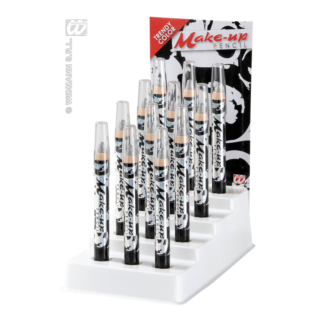Op deze afbeelding zie je een Accessoires, van het merk Widmann. Make-Up Potlood Glitter Zilver