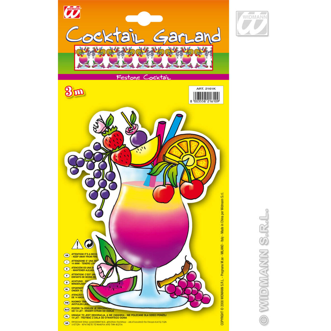 Op deze afbeelding zie je een Decoratie, van het merk Widmann. Slinger Cocktail Party 3 Meter