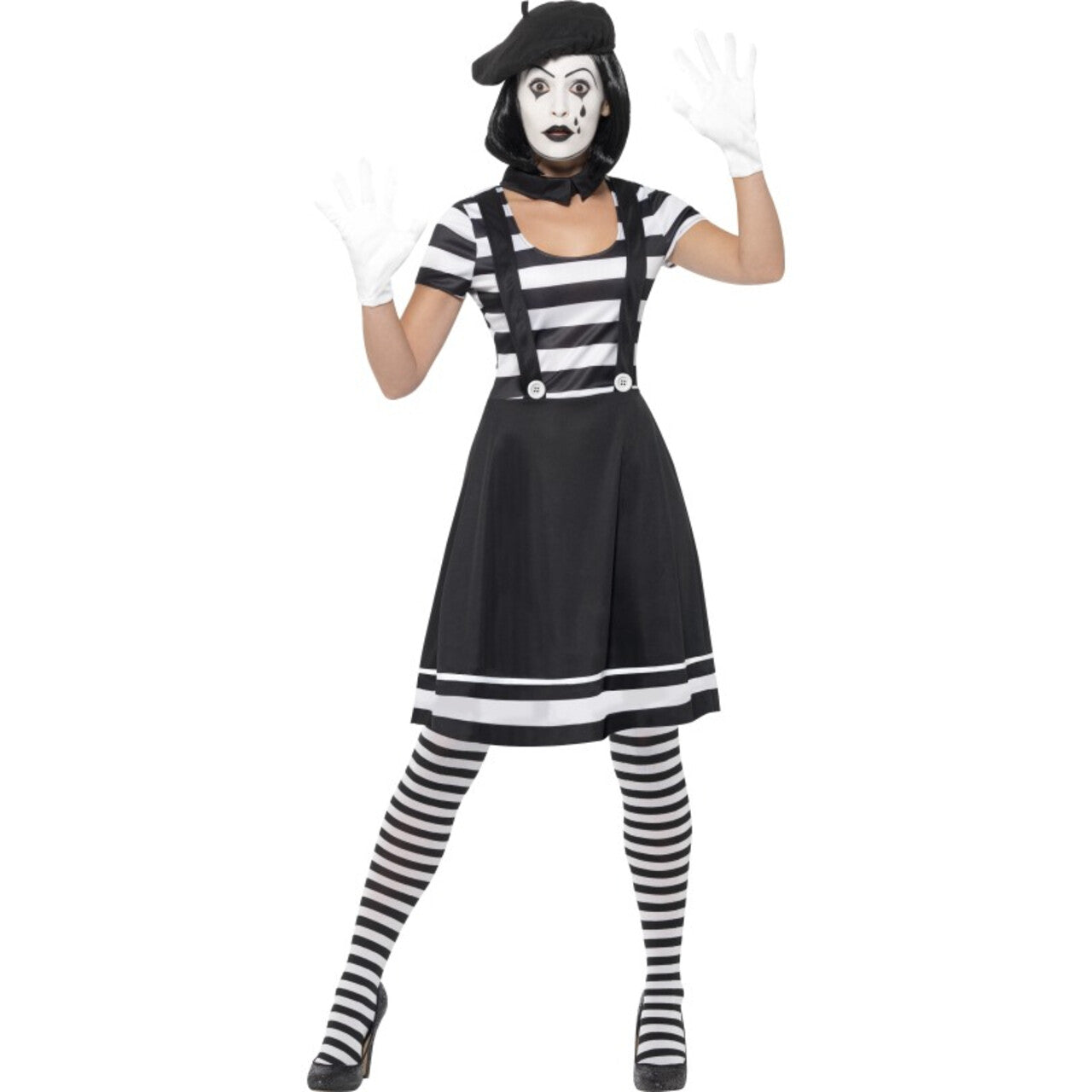 Op deze afbeelding zie je een Kostuums, van het merk Smiffy's. Vrouwelijke Parisiene Mime Artiest Kostuum