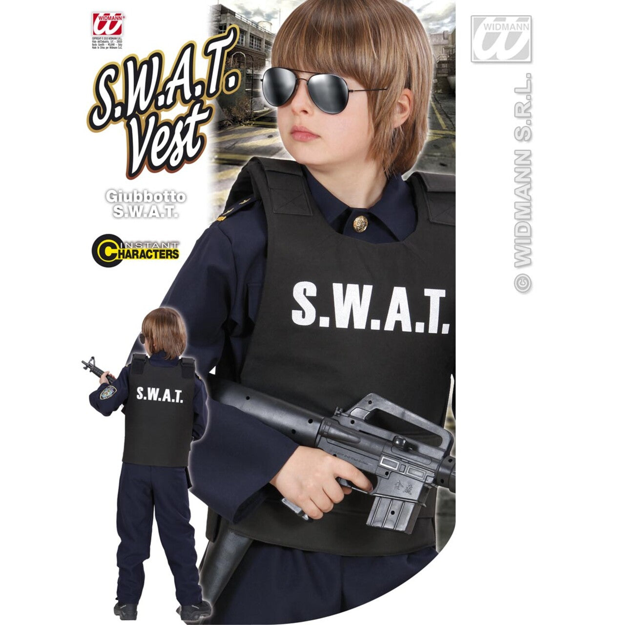 Op deze afbeelding zie je een Accessoires, van het merk Widmann. S.w.a.t. Vest Kind