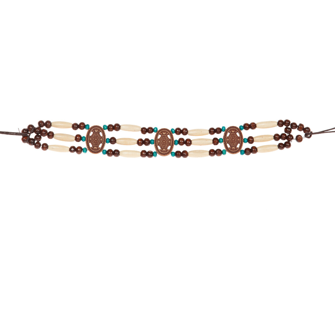 Op deze afbeelding zie je een Accessoires, van het merk Wilbers. Indianen Bohemian Choker Met Kralen