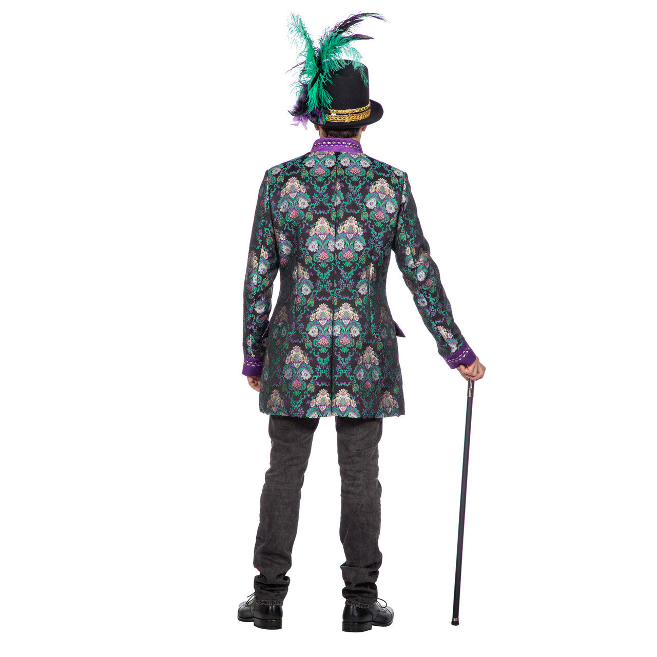Op deze afbeelding zie je een Kostuums, van het merk Wilbers. Luxe Jacquardjas Groen / Paars Man