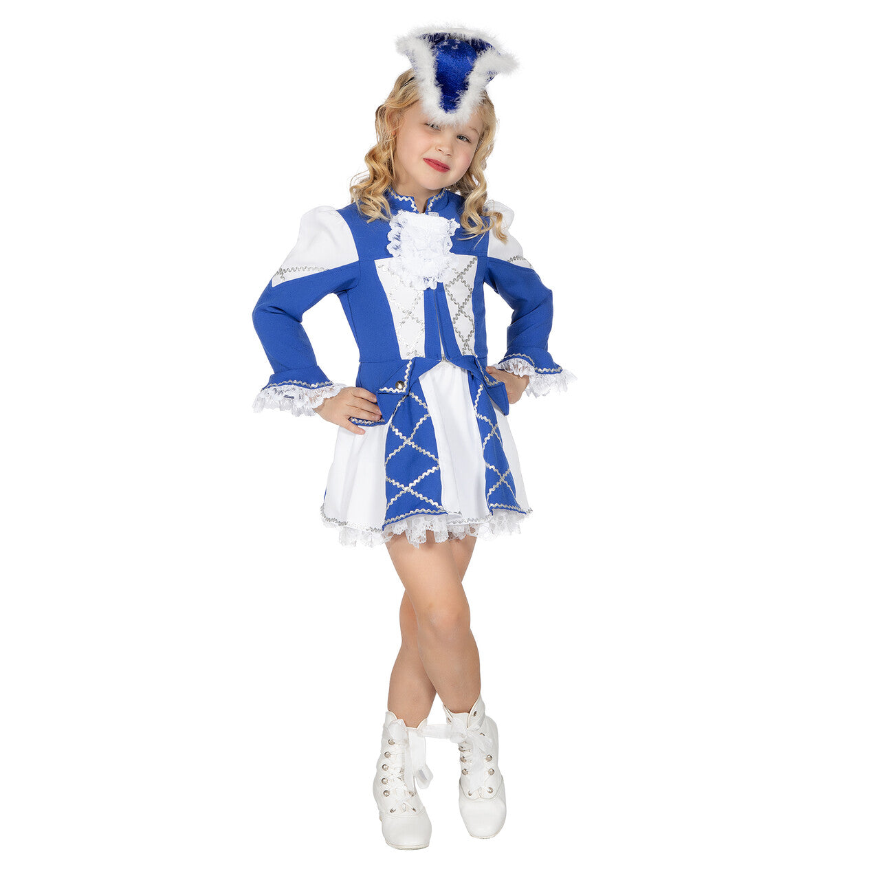 Op deze afbeelding zie je een Kostuums, van het merk Wilbers. Showmeisje Dansmarietje Kind Blauw Kostuum