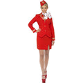 Rode Stewardess Vrouw Kostuum