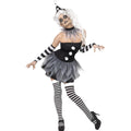 Sinistere Pierrot Clown Vrouw Kostuum