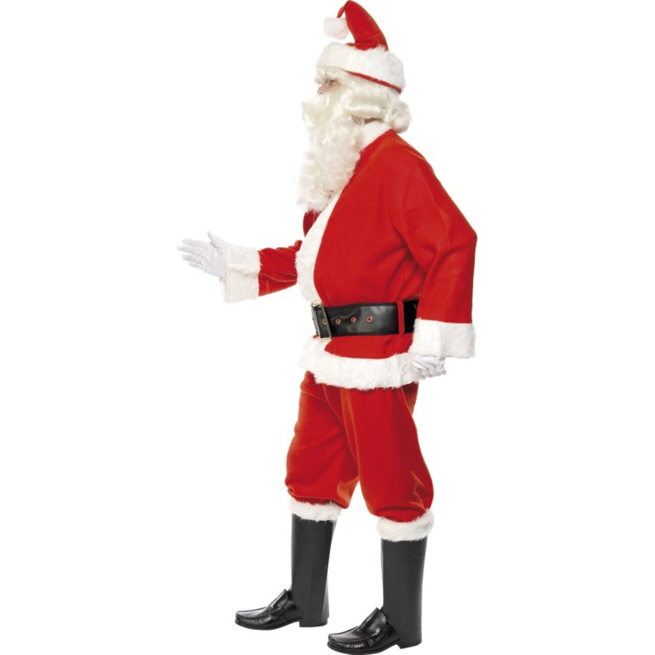 Op deze afbeelding zie je een Kostuums, van het merk Smiffy's. Rode Kerstman Santa Deluxe Kostuum Man