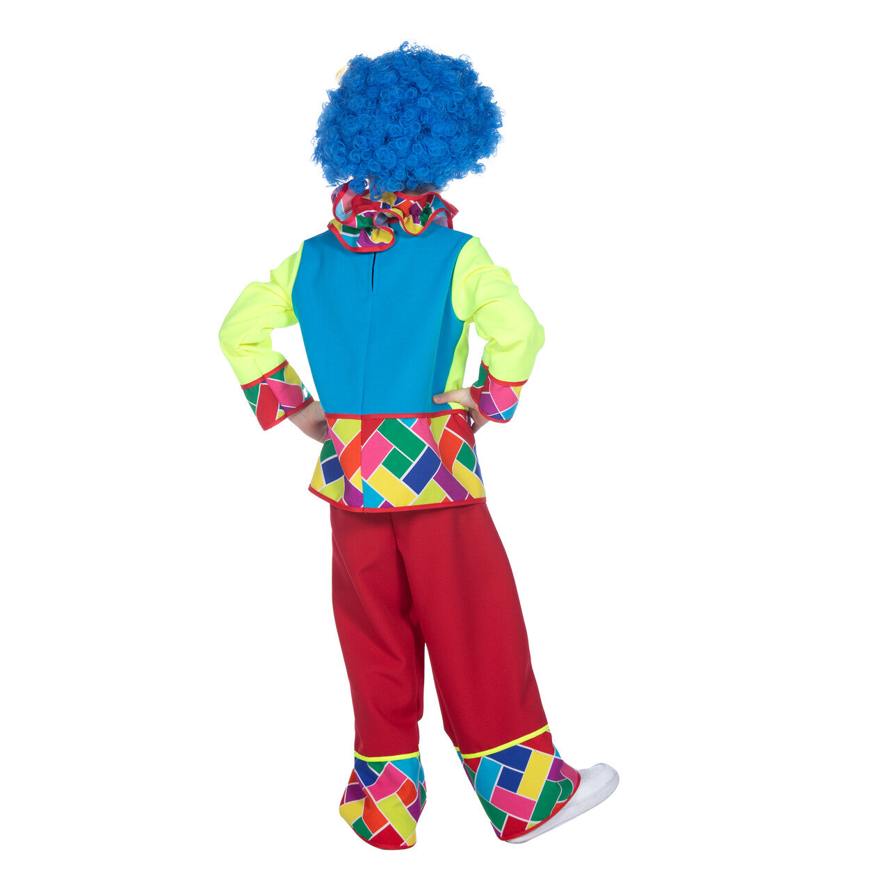 Op deze afbeelding zie je een Kostuums, van het merk Wilbers. Oranje Pierrot Luxe Joker Meisje Kostuum