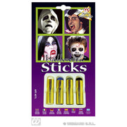 Op deze afbeelding zie je een Accessoires, van het merk Widmann. 4 Jumbo Aqua Make-Up Sticks Halloween