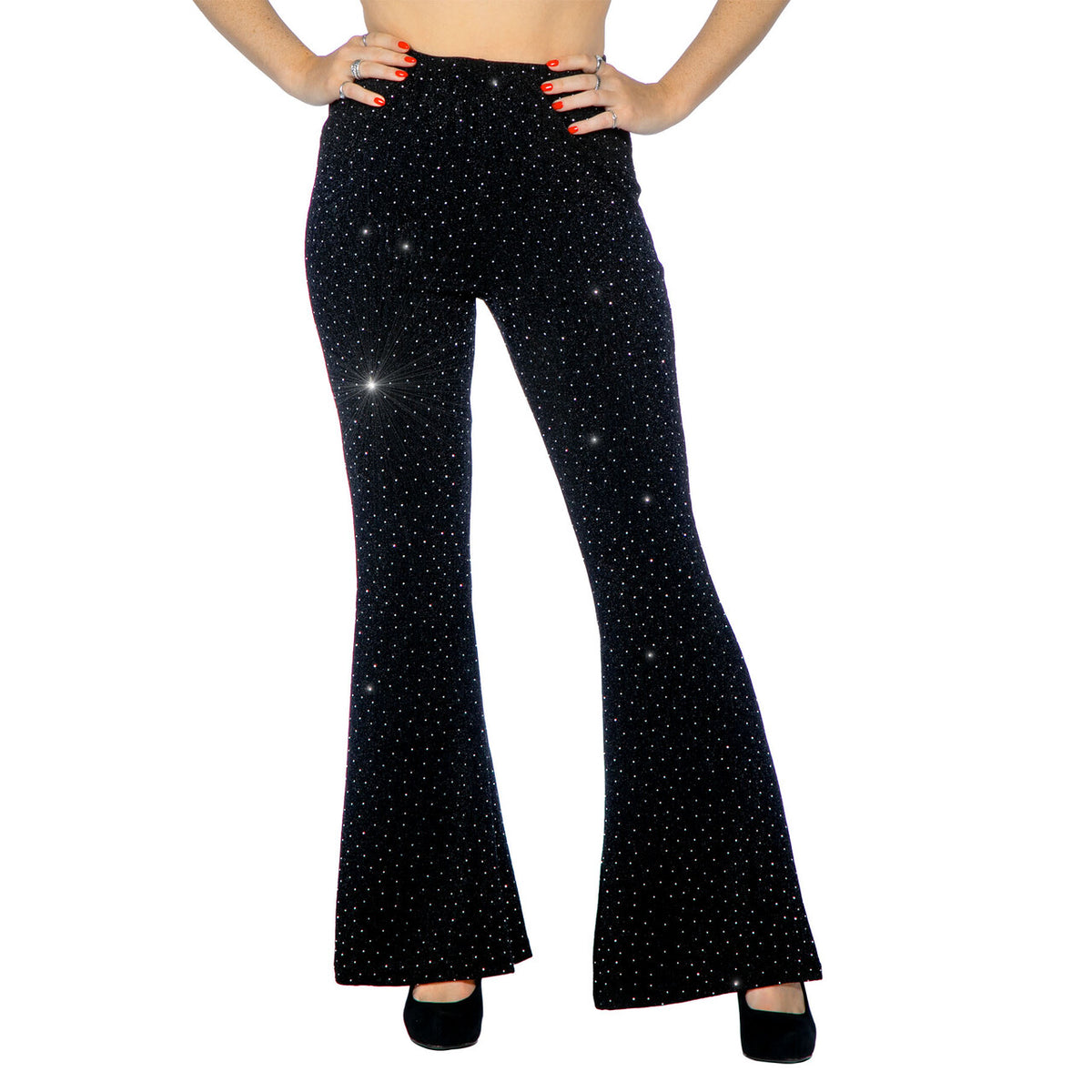 Op deze afbeelding zie je een Kostuums, van het merk Wilbers. Sparkle Night Flared Broek Zwart Vrouw