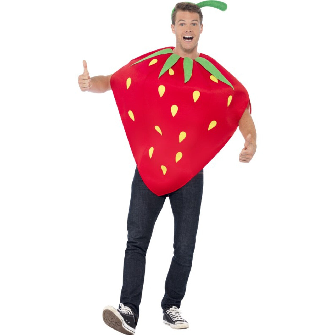 Op deze afbeelding zie je een Kostuums, van het merk Smiffy's. Aardbei Kostuum