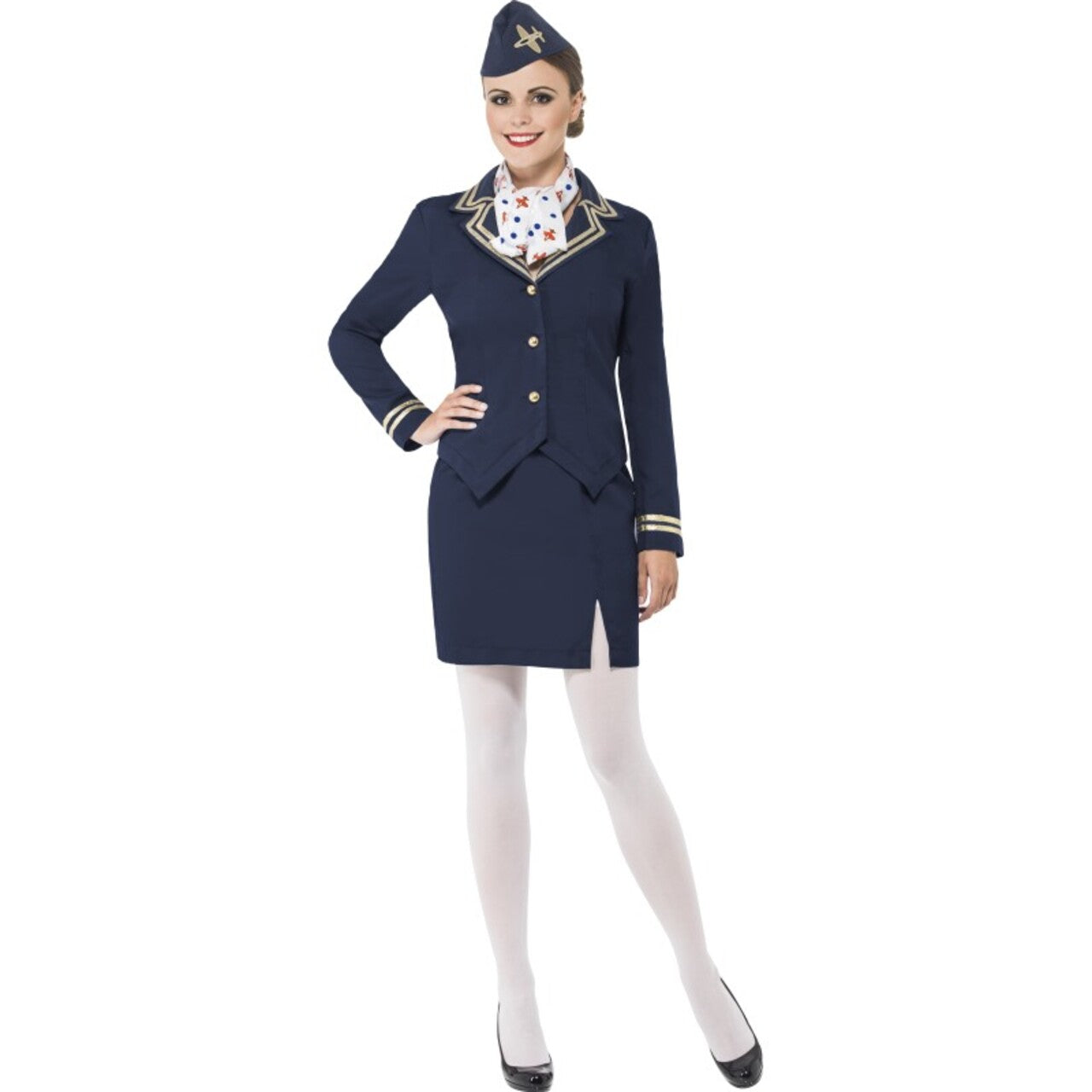 Op deze afbeelding zie je een Kostuums, van het merk Smiffy's. Stacey Stewardess Vrouw Kostuum