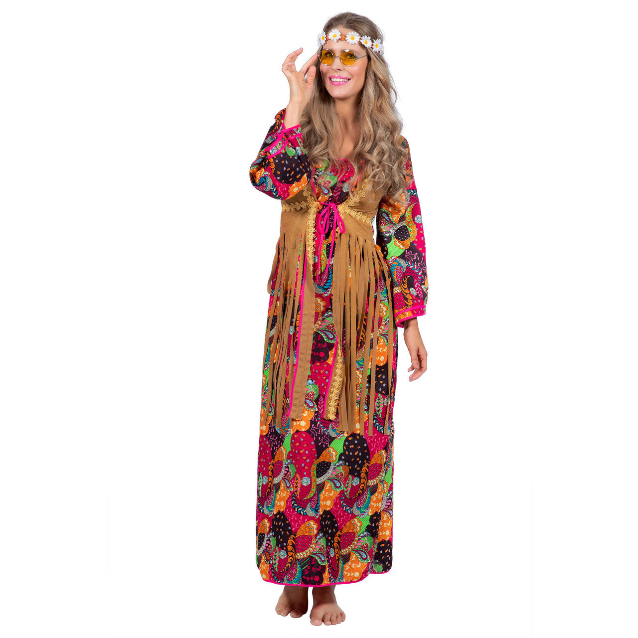 Op deze afbeelding zie je een Kostuums, van het merk Wilbers. Smoking Hippie Lange Jurk Vrouw