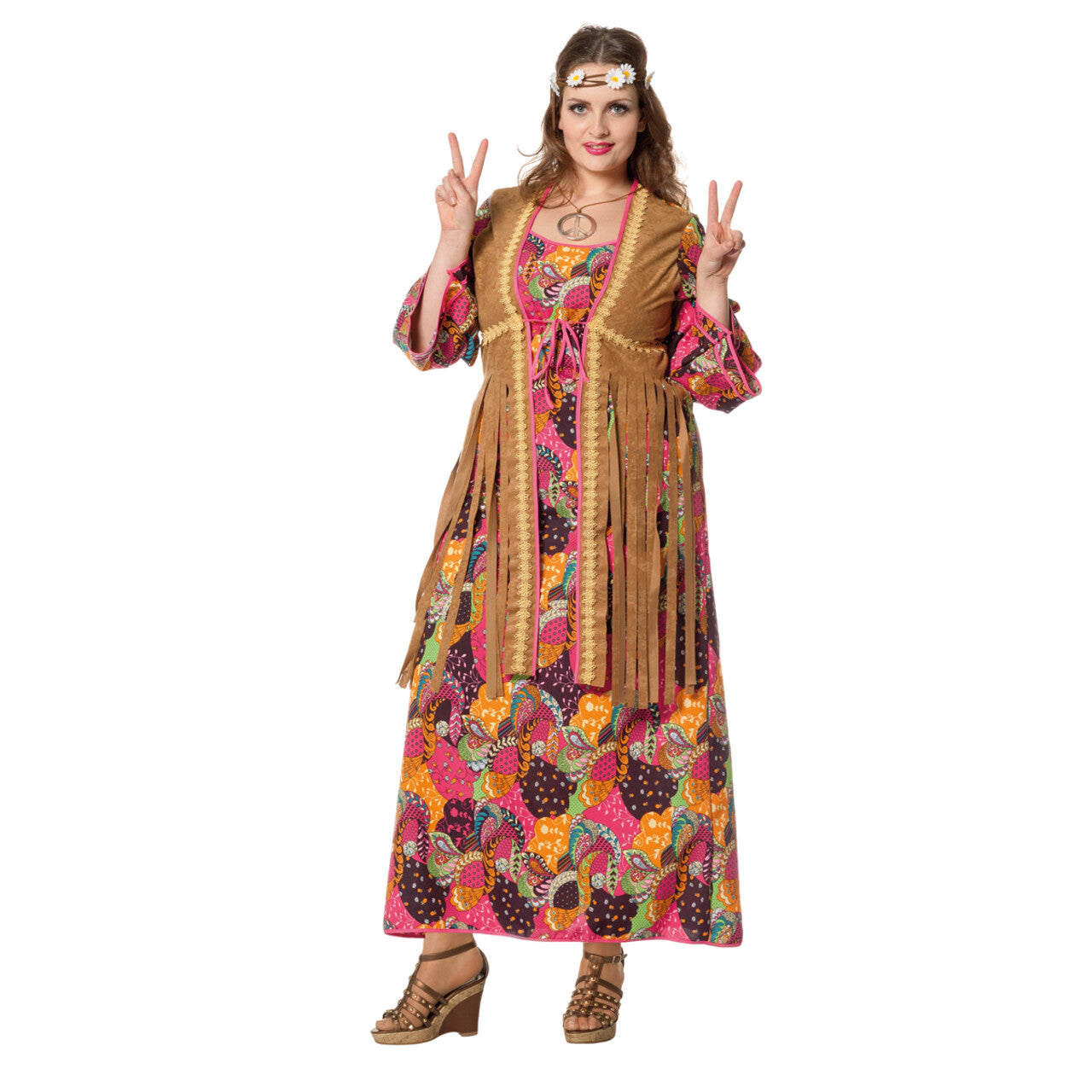 Op deze afbeelding zie je een Kostuums, van het merk Wilbers. Smoking Hippie Lange Jurk Vrouw