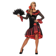 Op deze afbeelding zie je een Kostuums, van het merk Wilbers. Rood Zwarte Hola Que Tal Spaanse De Luxe Flamenco Jurk Vrouw