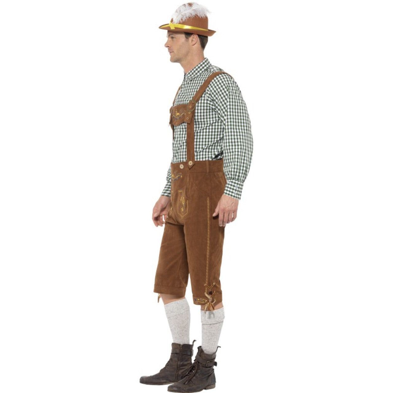 Op deze afbeelding zie je een Kostuums, van het merk Smiffy's. Luxe Beierse Lederhosen Met Hemd Hanz Man Kostuum