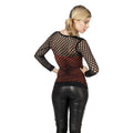 Spannend Netshirt Lange Mouw Zwart Vrouw