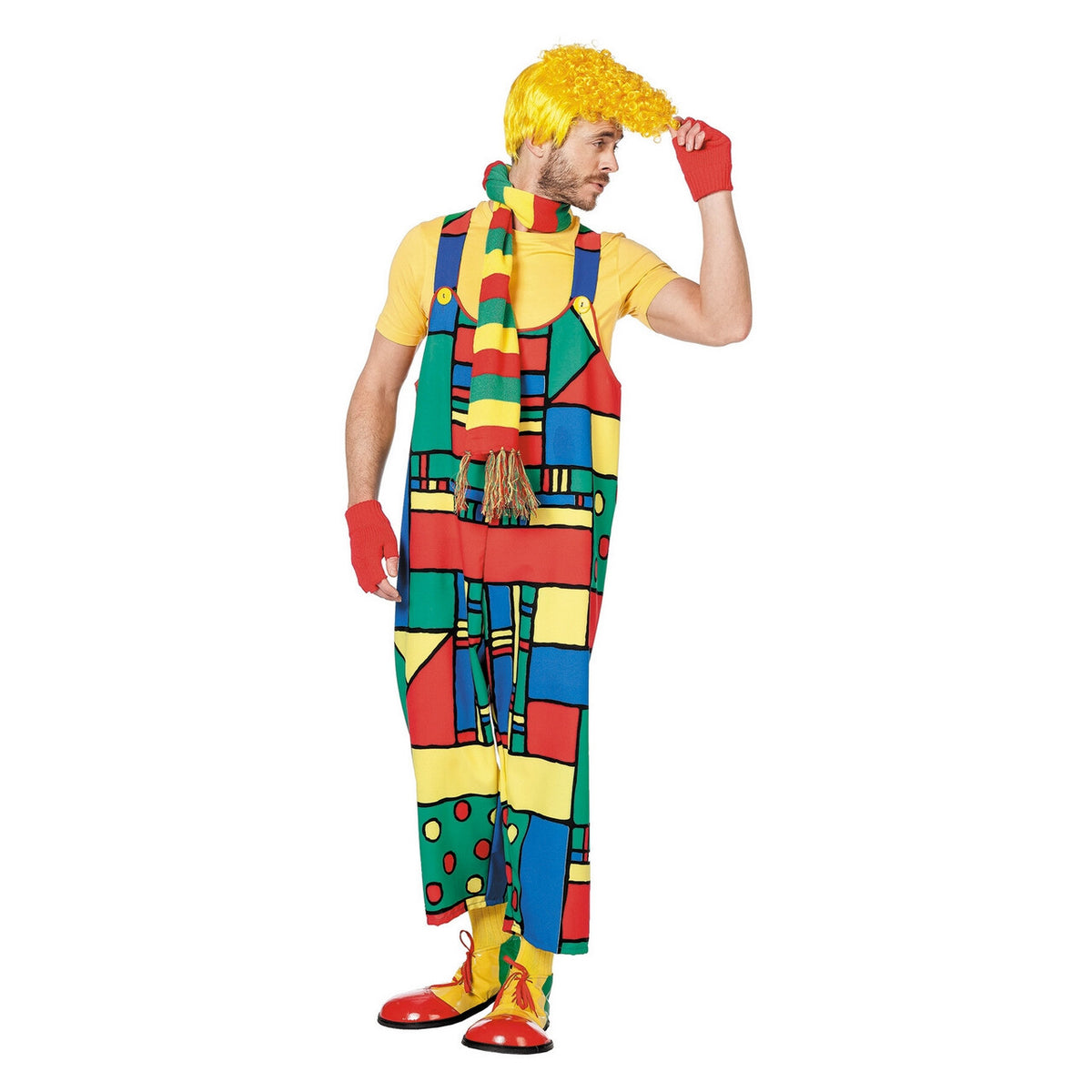 Op deze afbeelding zie je een Kostuums, van het merk Wilbers. Carnaval Boogiewoogie Latzhose Mondriaan Man Kostuum