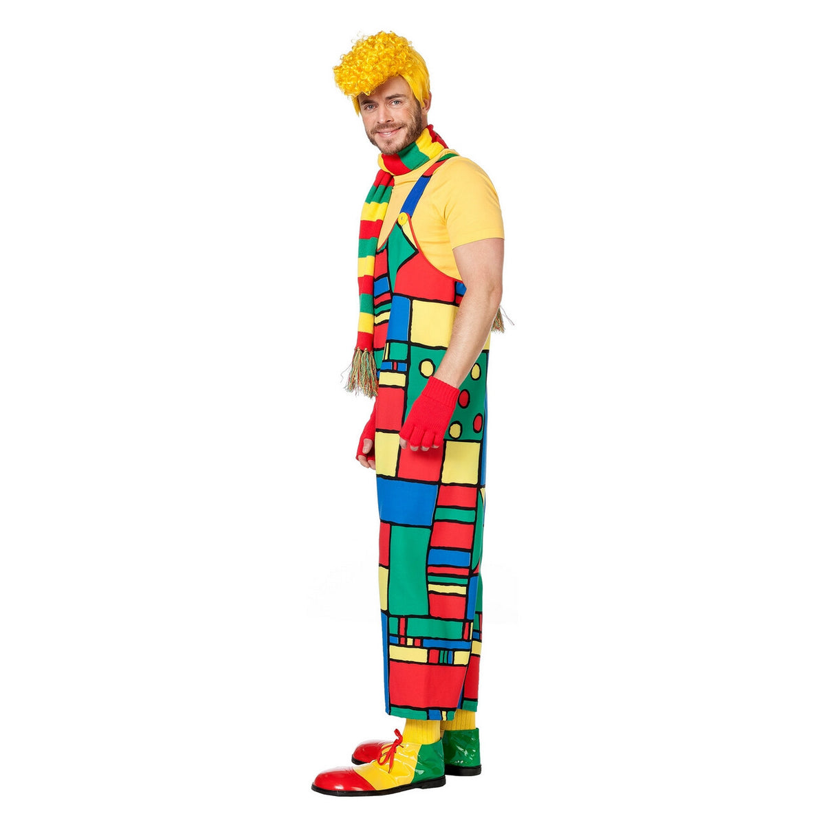 Op deze afbeelding zie je een Kostuums, van het merk Wilbers. Carnaval Boogiewoogie Latzhose Mondriaan Man Kostuum