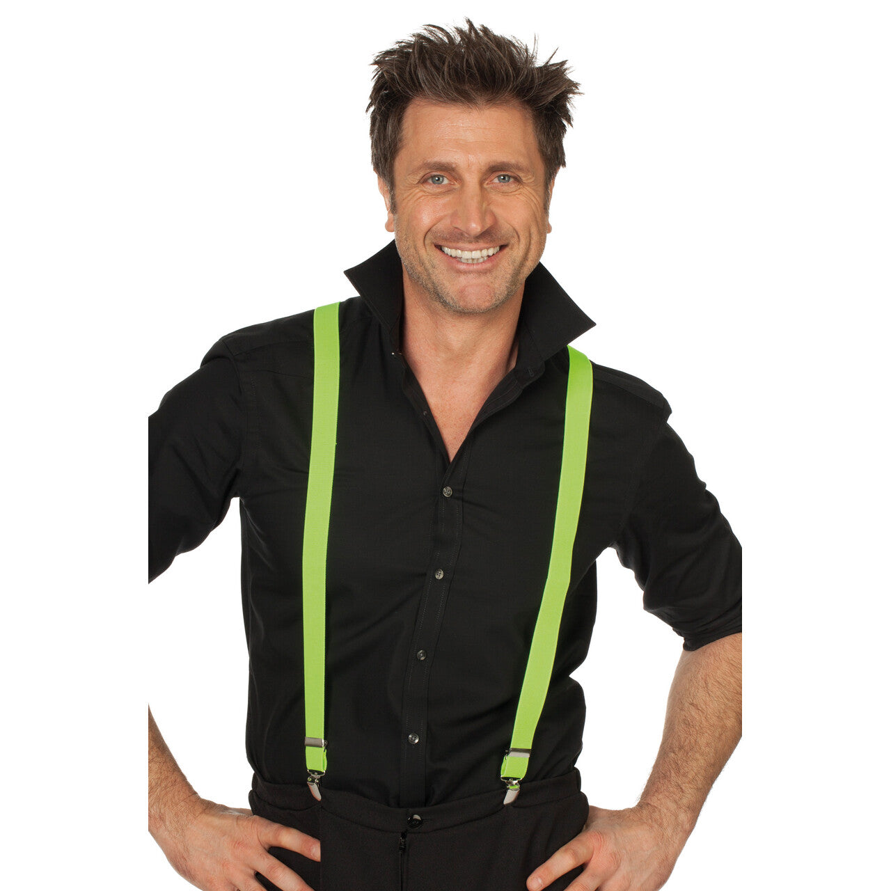 Op deze afbeelding zie je een Accessoires, van het merk Wilbers. Disco Neon Groene Bretels