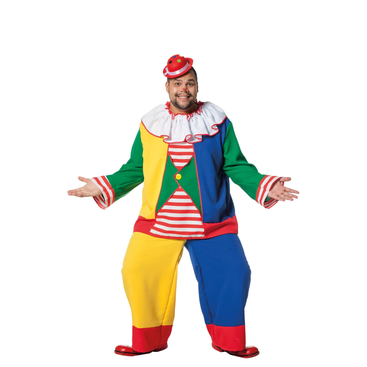 Op deze afbeelding zie je een Kostuums, van het merk Wilbers. Clown De Kindervriend Man Kostuum