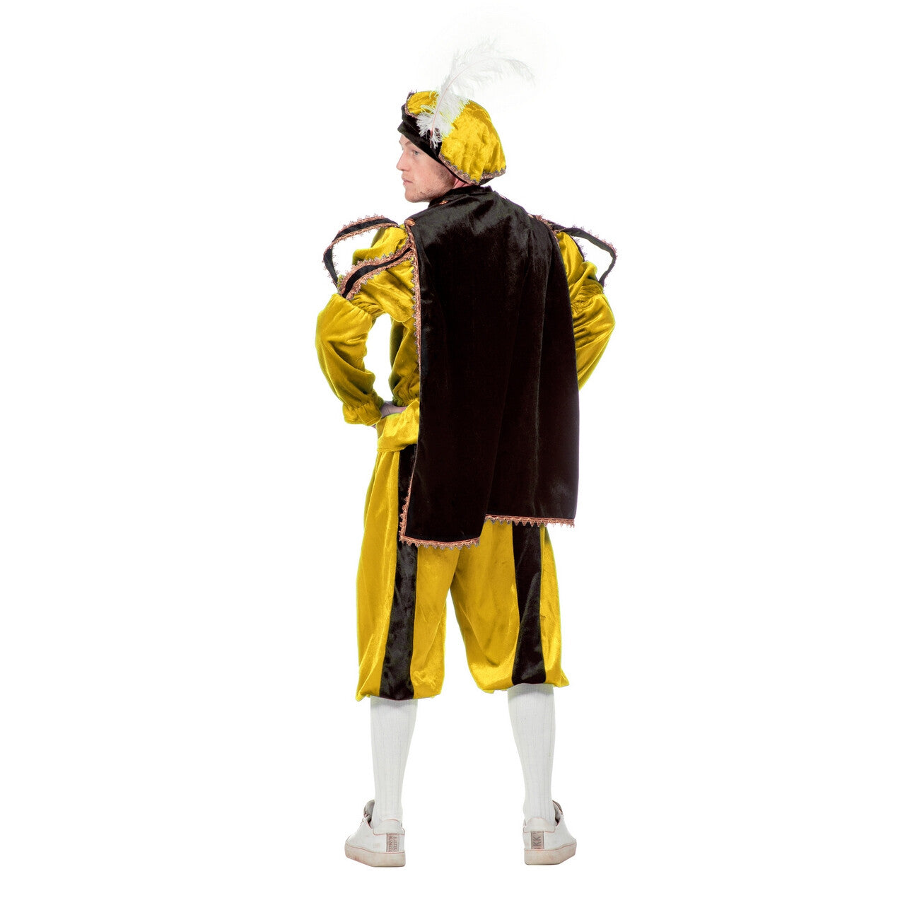 Op deze afbeelding zie je een Kostuums, van het merk Wilbers. Gele Piet Pietenpak Kostuum