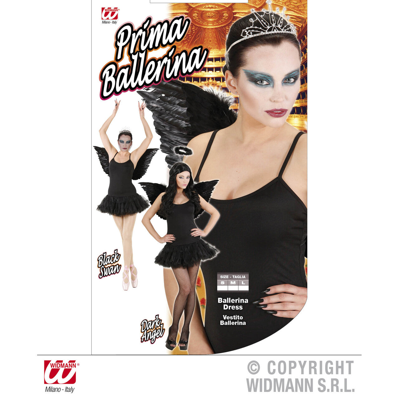 Op deze afbeelding zie je een Kostuums, van het merk Widmann. Prima Ballerina Zwart Vrouw Kostuum