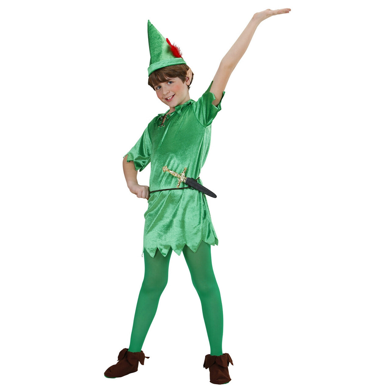 Op deze afbeelding zie je een Kostuums, van het merk Widmann. Peter Pan Jongen Kostuum
