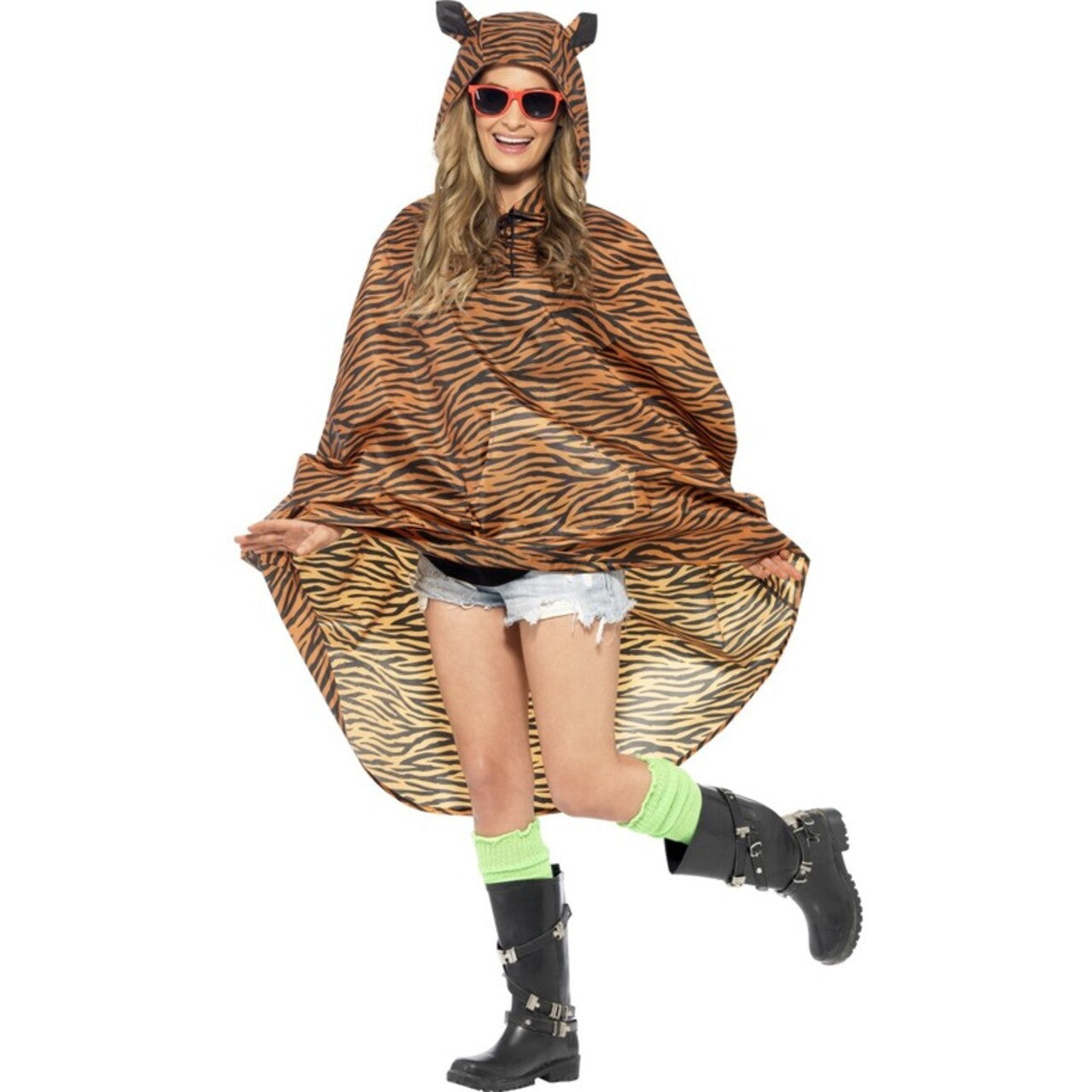 Op deze afbeelding zie je een Kostuums, van het merk Smiffy's. Tijger Poncho Kostuum