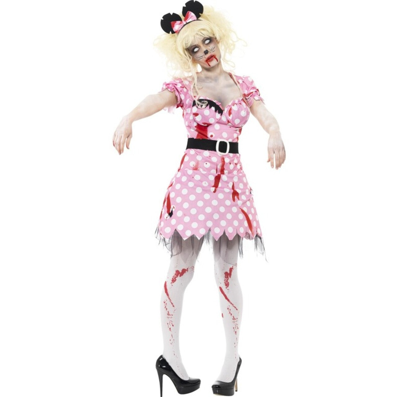 Op deze afbeelding zie je een Kostuums, van het merk Smiffy's. Volwassen Minnie Mouse Zombie Kostuum Vrouw