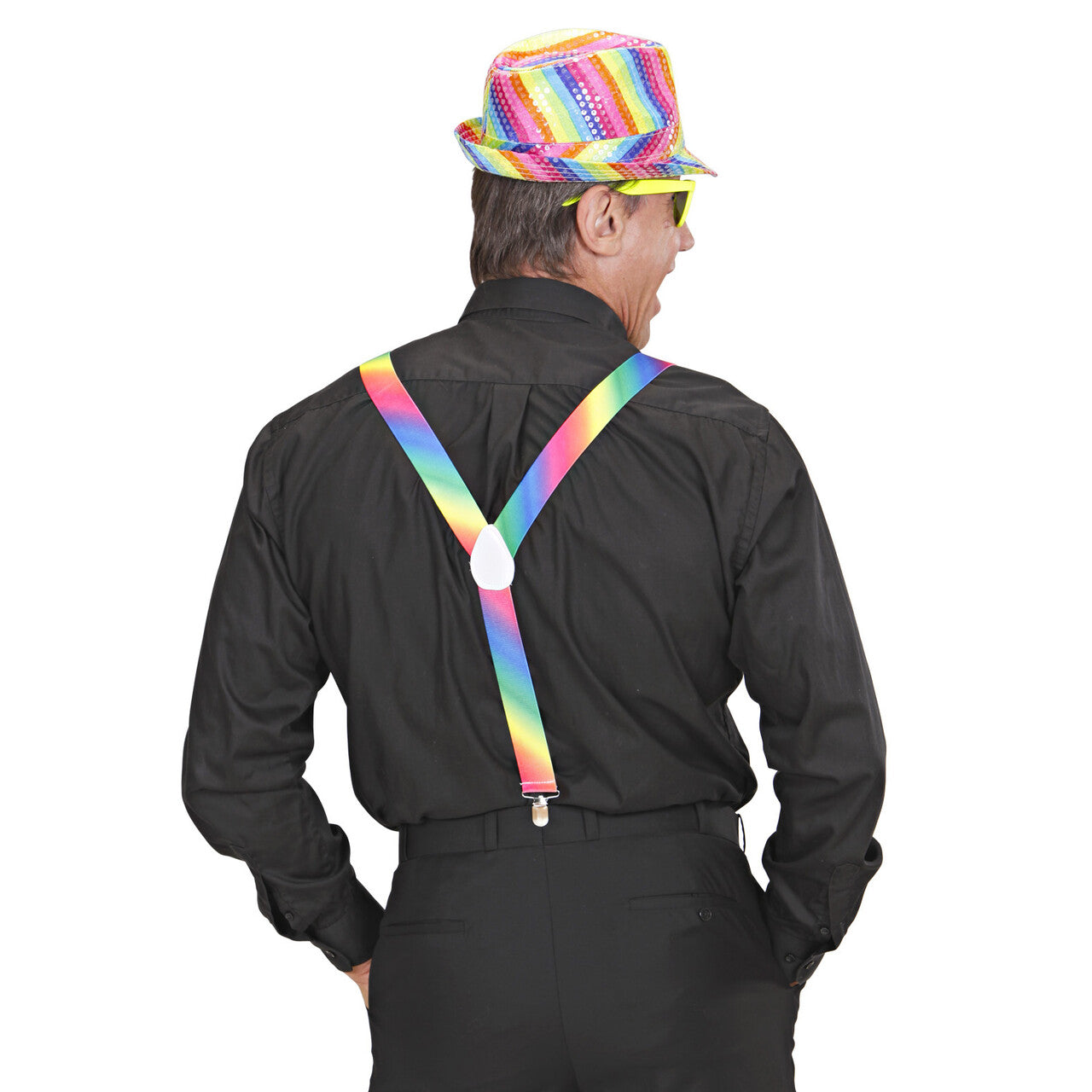 Op deze afbeelding zie je een Accessoires, van het merk Widmann. Bretels Regenboog
