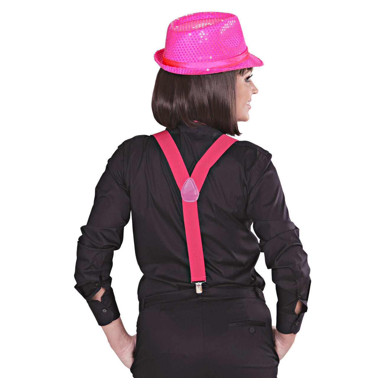 Op deze afbeelding zie je een Accessoires, van het merk Widmann. Bretels Roze