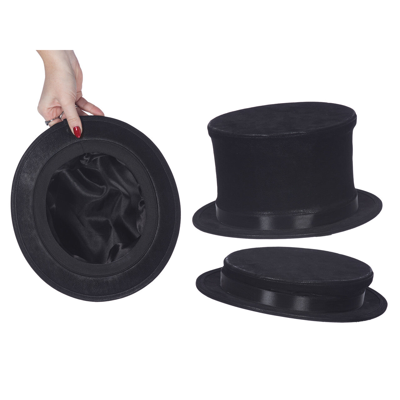 Op deze afbeelding zie je een Accessoires, van het merk Wilbers. Platte En Een Hoge Hoed Inklapbaar